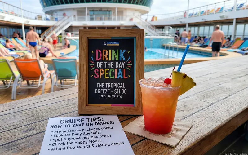 how to save money on royal caribbean drinks, drink of the day and package tips